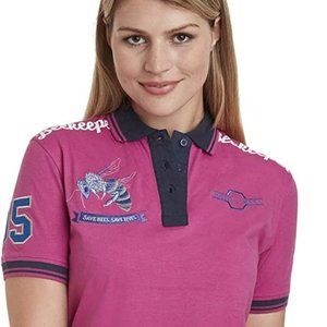 100% Cotton Hot Pink Classic Embroidered Bumble Bee Polo